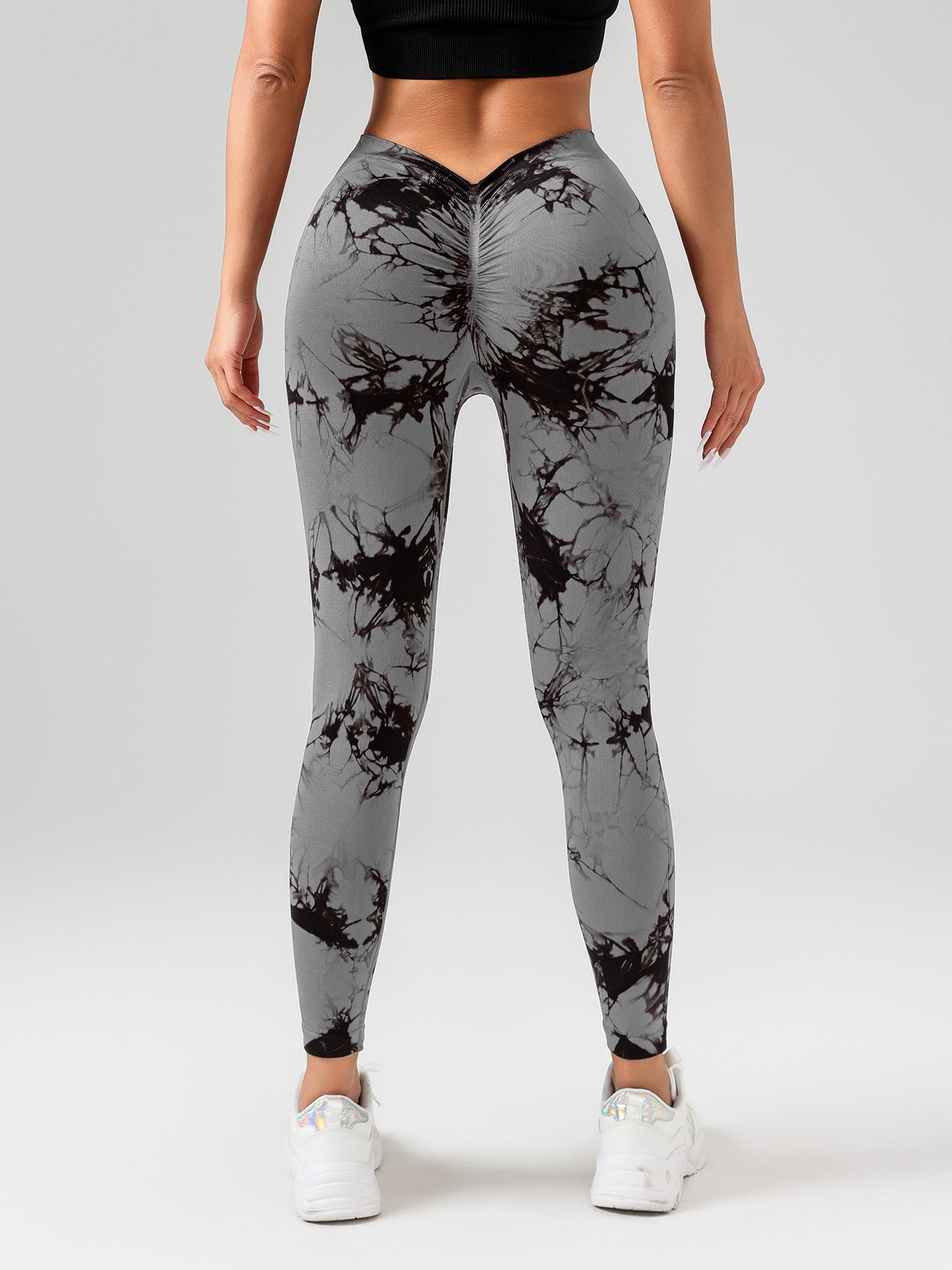 4 Pack Women's Scrunch Workout Leggings, High Waisted Butt Lifting Tie-dye V Back Waist Seamless Gym Yoga Leggings, Workout Leggings For Women youkha Leggings