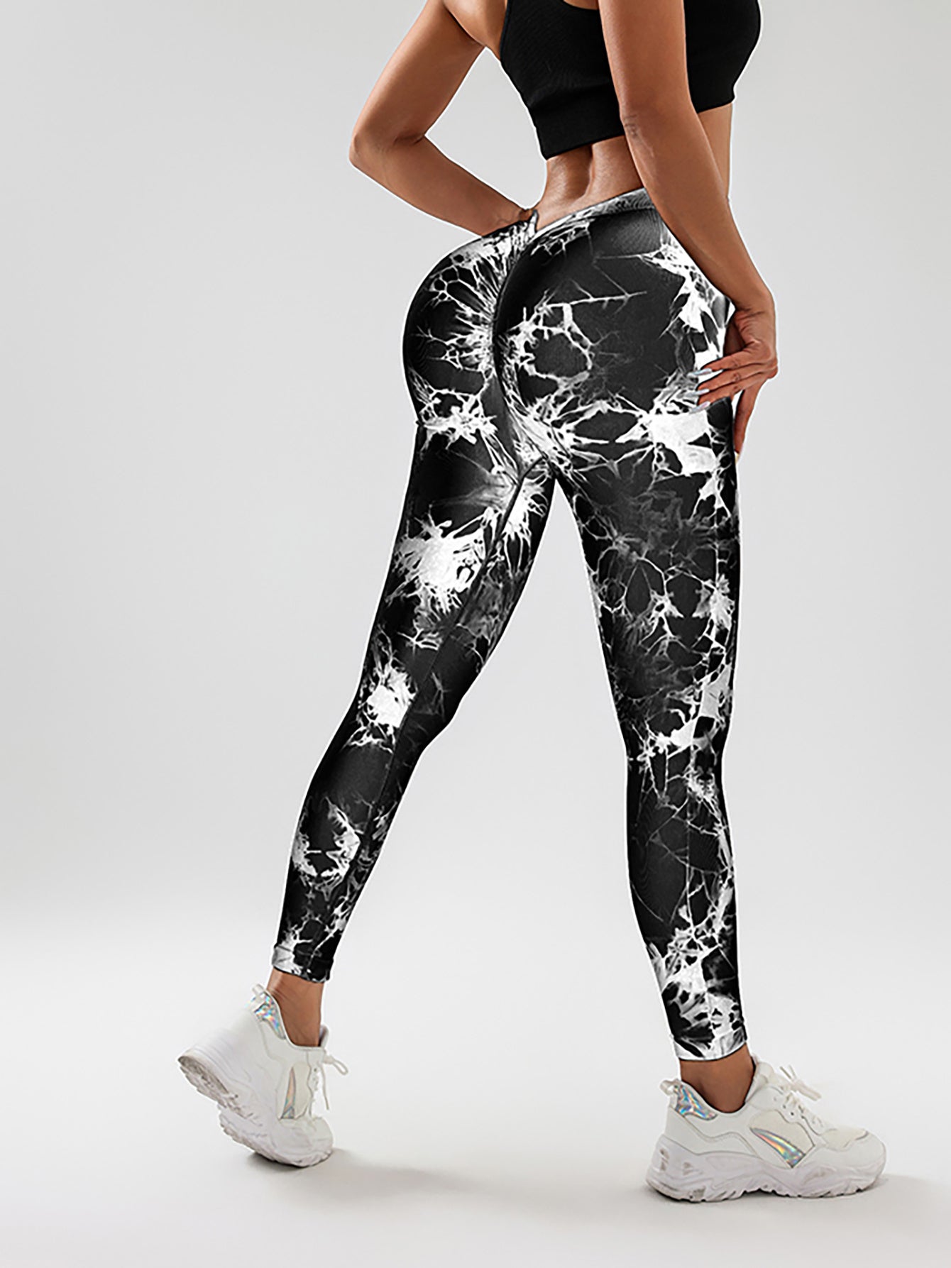 4 Pack Women's Scrunch Workout Leggings, High Waisted Butt Lifting Tie-dye V Back Waist Seamless Gym Yoga Leggings, Workout Leggings For Women youkha Leggings