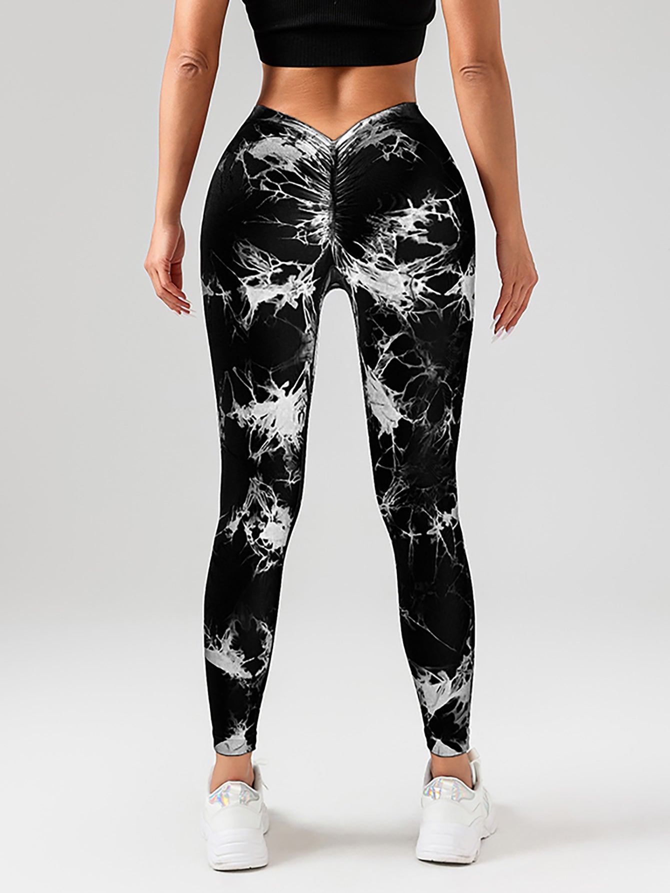 4 Pack Women's Scrunch Workout Leggings, High Waisted Butt Lifting Tie-dye V Back Waist Seamless Gym Yoga Leggings, Workout Leggings For Women youkha Leggings