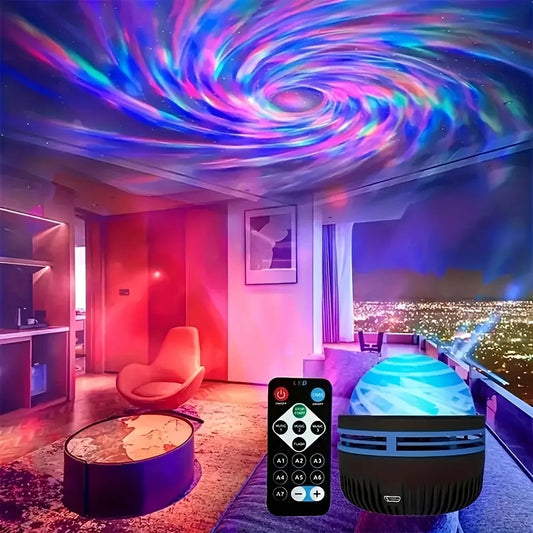 LED Starry Sky Galaxy Lamp Projector USBPlug 7colors Creative Remote Night Light for Kids Room Decoration Romantic Festive Party