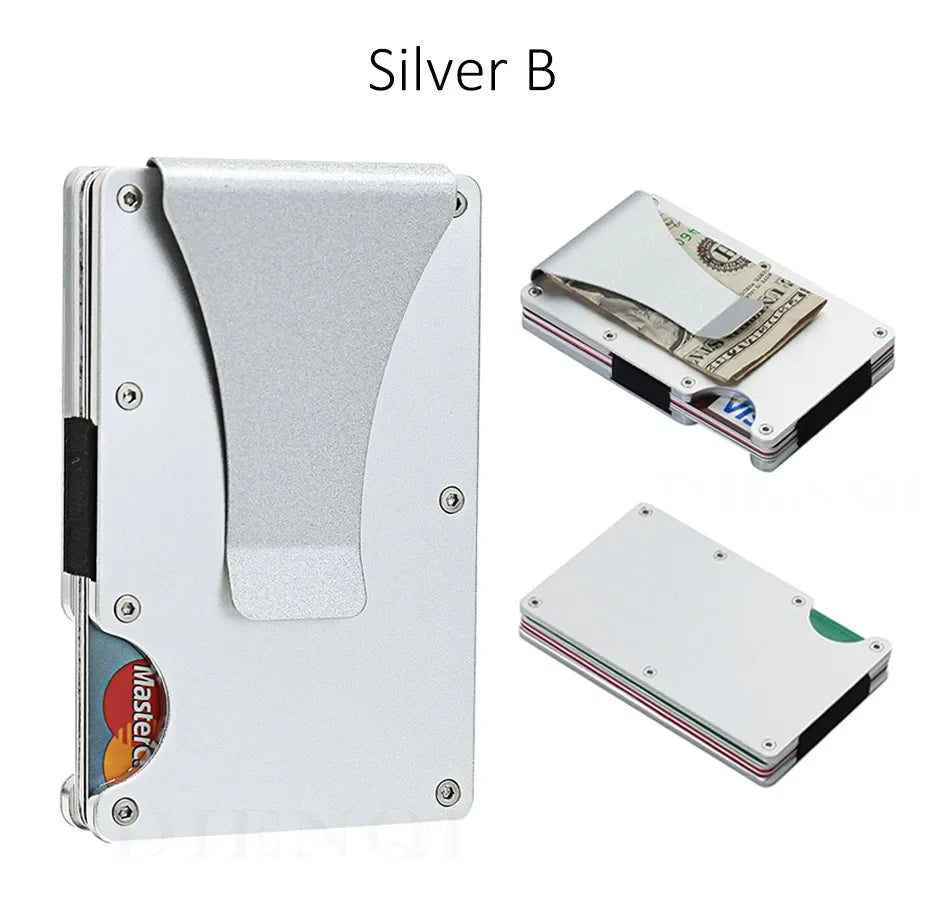 Rfid Carbon Fiber Metal Card Holder Wallets Men Slim Thin Mini Wallet Male Money Bags Small Minimalist Male Purse Walet for Men
