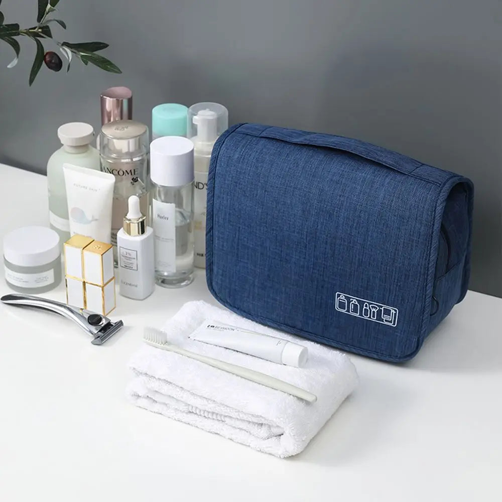 Foldable Toiletry Bag Organizer Hanging Storage Bag Bathroom Makeup Bag Case Travel Dry And Wet Separation Cosmetic Bag
