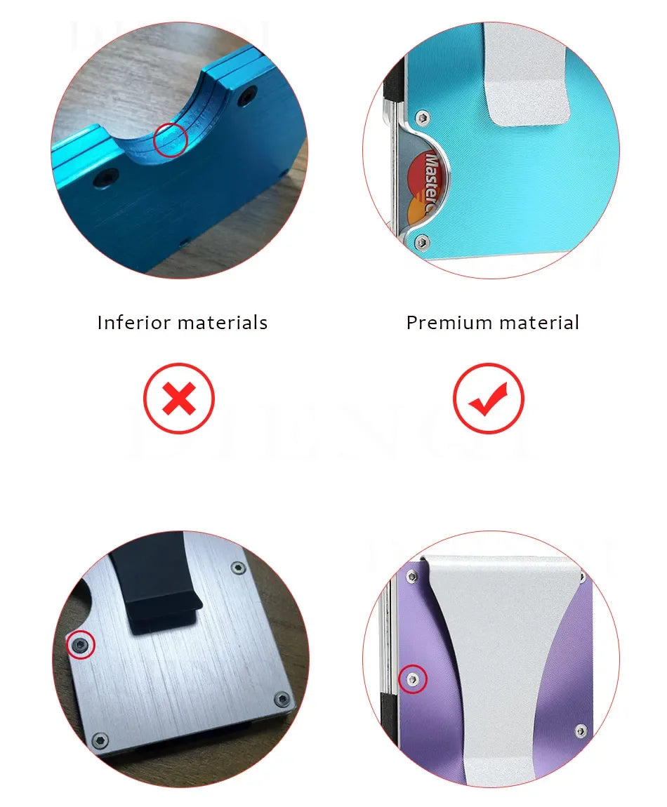 Rfid Carbon Fiber Metal Card Holder Wallets Men Slim Thin Mini Wallet Male Money Bags Small Minimalist Male Purse Walet for Men