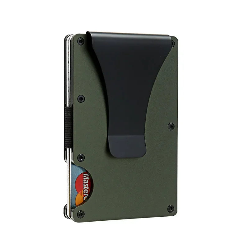 Rfid Carbon Fiber Metal Card Holder Wallets Men Slim Thin Mini Wallet Male Money Bags Small Minimalist Male Purse Walet for Men