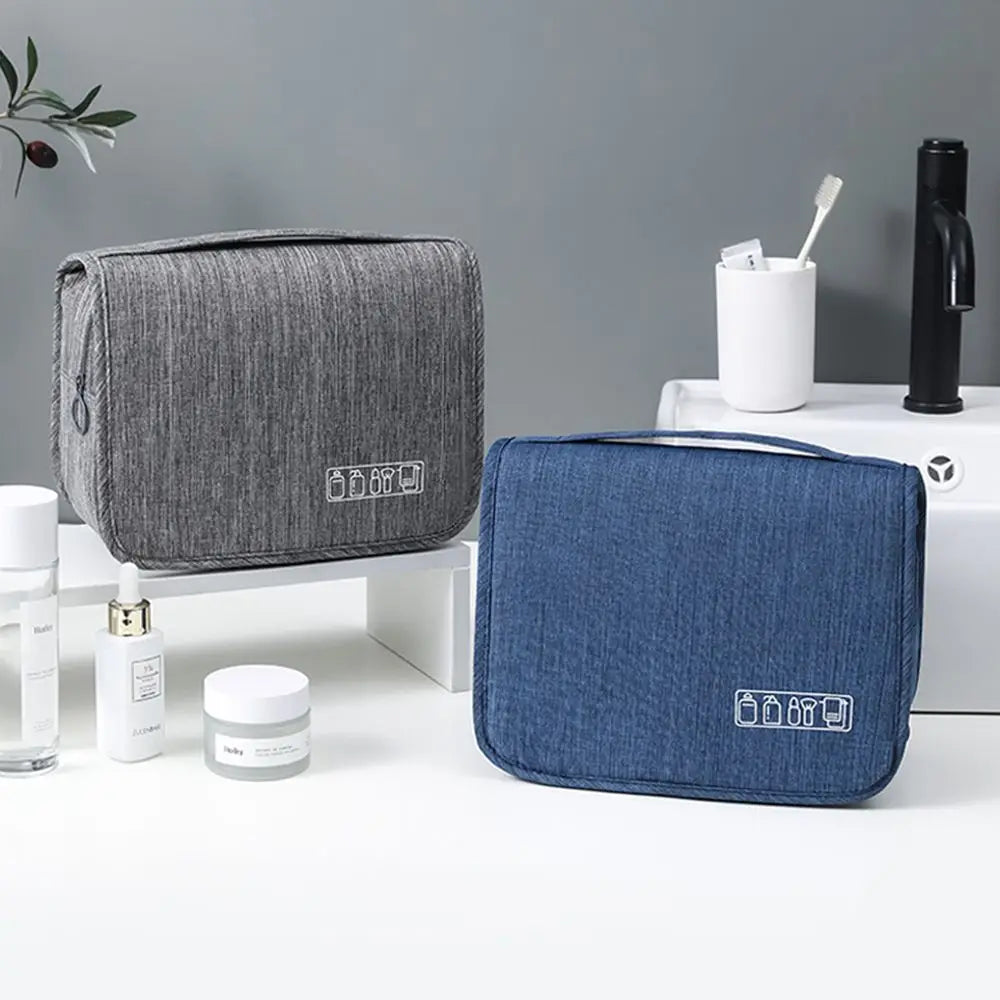 Foldable Toiletry Bag Organizer Hanging Storage Bag Bathroom Makeup Bag Case Travel Dry And Wet Separation Cosmetic Bag