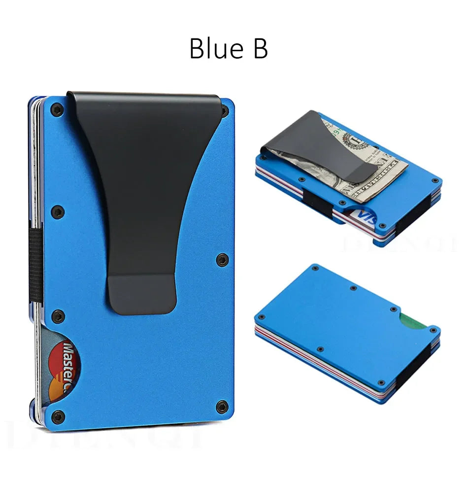 Rfid Carbon Fiber Metal Card Holder Wallets Men Slim Thin Mini Wallet Male Money Bags Small Minimalist Male Purse Walet for Men