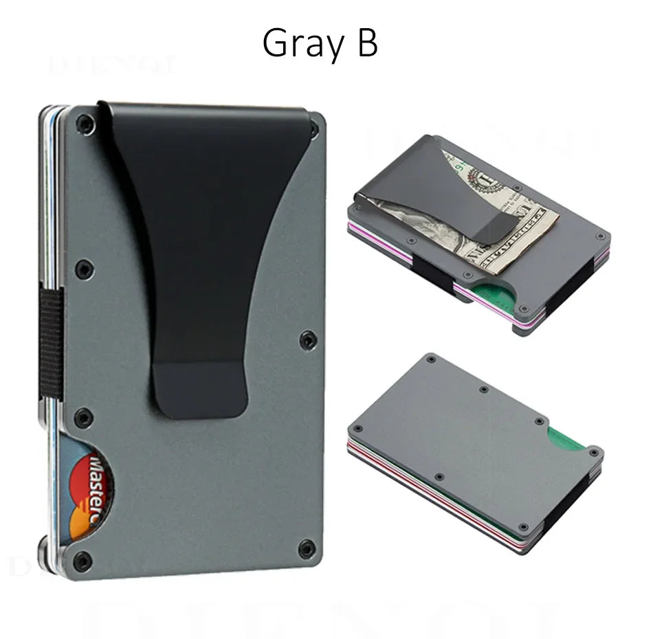 Rfid Carbon Fiber Metal Card Holder Wallets Men Slim Thin Mini Wallet Male Money Bags Small Minimalist Male Purse Walet for Men