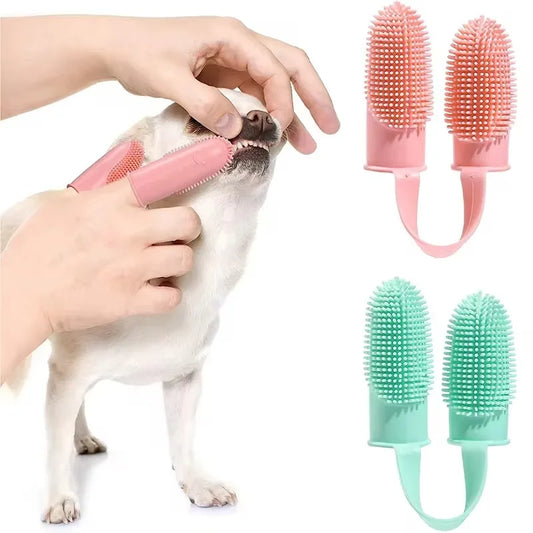 Pet Finger Toothbrush Silicone Super Soft Dog Toothbrushes Teeth Cleaning Tool Bad Breath Care Nontoxic Dogs Cleaning Supplies