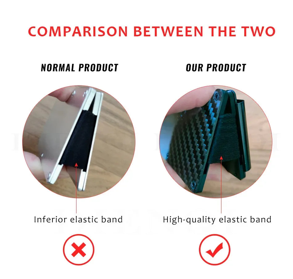 Rfid Carbon Fiber Metal Card Holder Wallets Men Slim Thin Mini Wallet Male Money Bags Small Minimalist Male Purse Walet for Men
