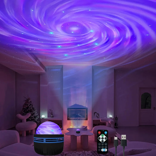 LED Starry Sky Galaxy Lamp Projector USBPlug 7colors Creative Remote Night Light for Kids Room Decoration Romantic Festive Party