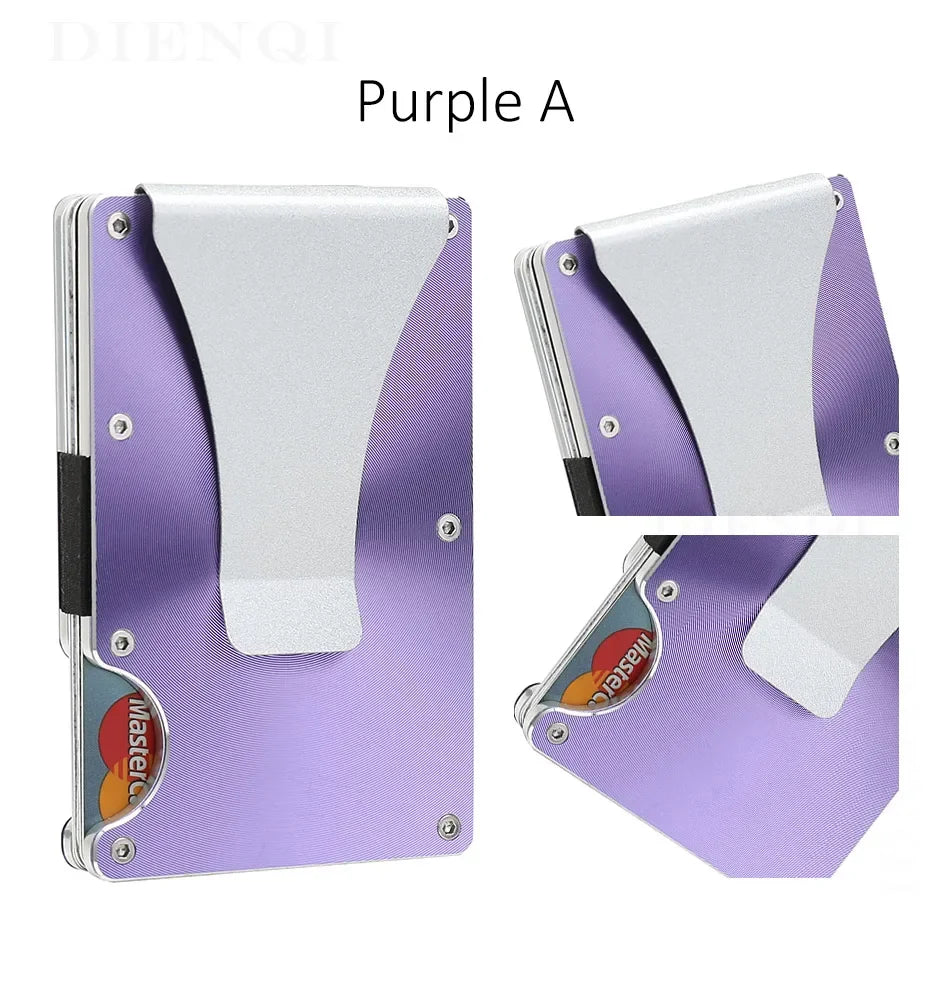 Rfid Carbon Fiber Metal Card Holder Wallets Men Slim Thin Mini Wallet Male Money Bags Small Minimalist Male Purse Walet for Men