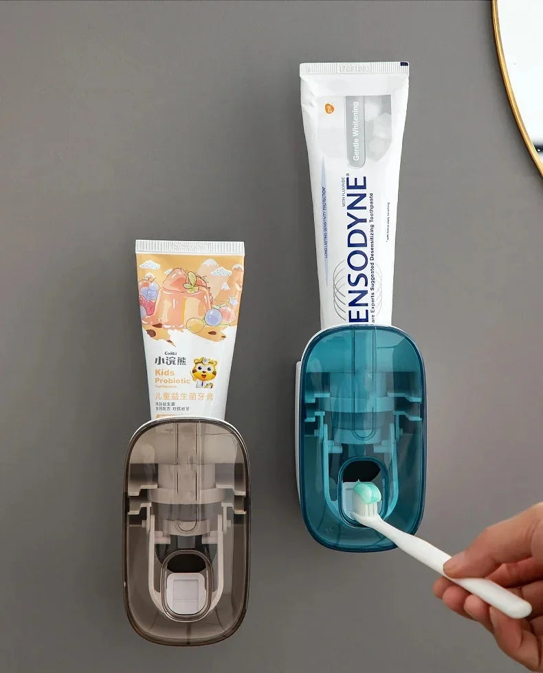 1 PCS Automatic Toothpaste Dispenser Bathroom Accessories Wall Mount Lazy Toothpaste Squeezer Toothbrush Holder