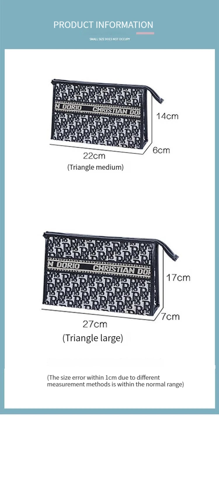 Classic Makeup Bag Portable Waterproof Travel Portable Large Capacity Cosmetic Makeup Brush Storage Bag Toilet Bag