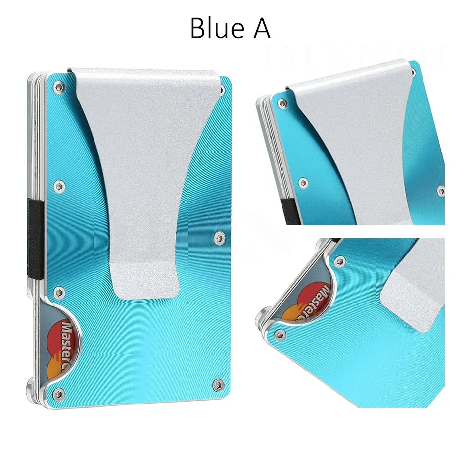 Rfid Carbon Fiber Metal Card Holder Wallets Men Slim Thin Mini Wallet Male Money Bags Small Minimalist Male Purse Walet for Men