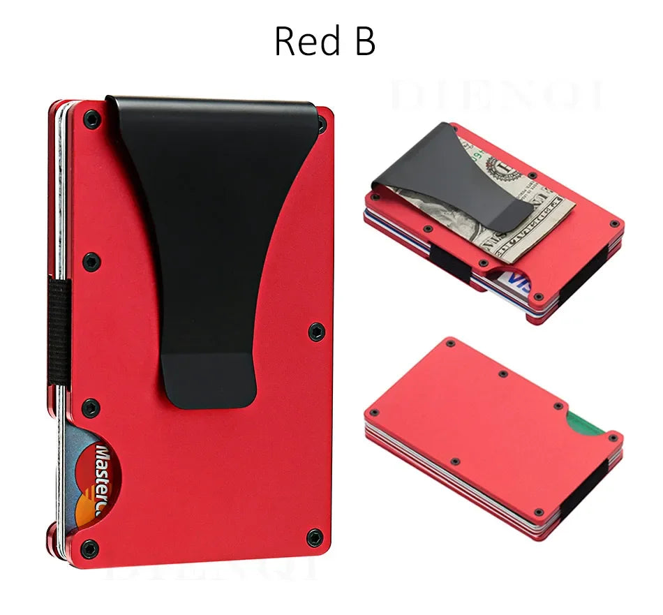 Rfid Carbon Fiber Metal Card Holder Wallets Men Slim Thin Mini Wallet Male Money Bags Small Minimalist Male Purse Walet for Men