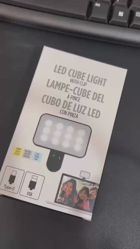 Mini Rechargeable Selfie Fill Light - 3 Color Modes, Adjustable Brightness, Clip-on LED Light for Mobile Phones & Computers