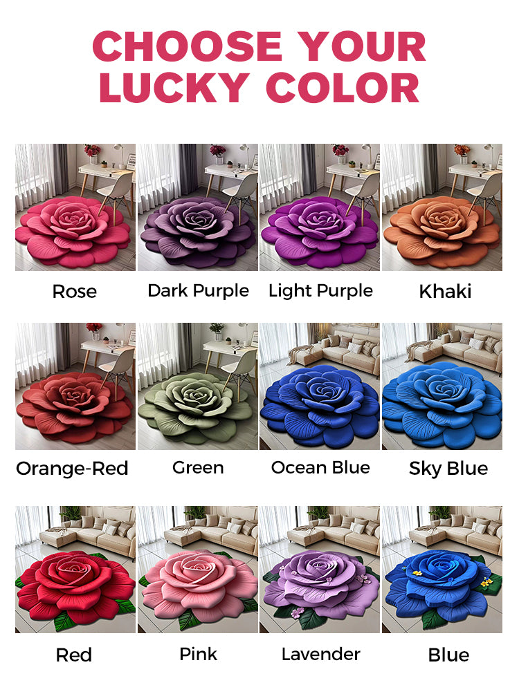 Alien Floral Plush & Diatomaceous Earth Floor Mat Bathroom Absorbent Anti-slip 3D Fresh Flower Pattern Door Mats Dirt-resistant
