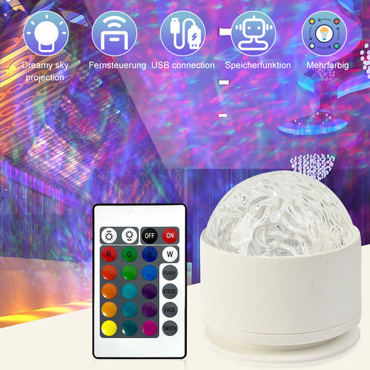 ✨ Aurora Galaxy Projector Lamp - RGB Rotating Northern Lights & Water Ripple Night Light 🌌