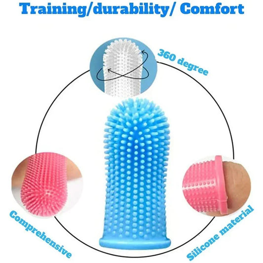 Pet Finger Toothbrush Silicone Super Soft Dog Toothbrushes Teeth Cleaning Tool Bad Breath Care Nontoxic Dogs Cleaning Supplies
