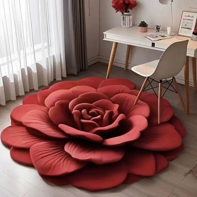 Alien Floral Plush & Diatomaceous Earth Floor Mat Bathroom Absorbent Anti-slip 3D Fresh Flower Pattern Door Mats Dirt-resistant