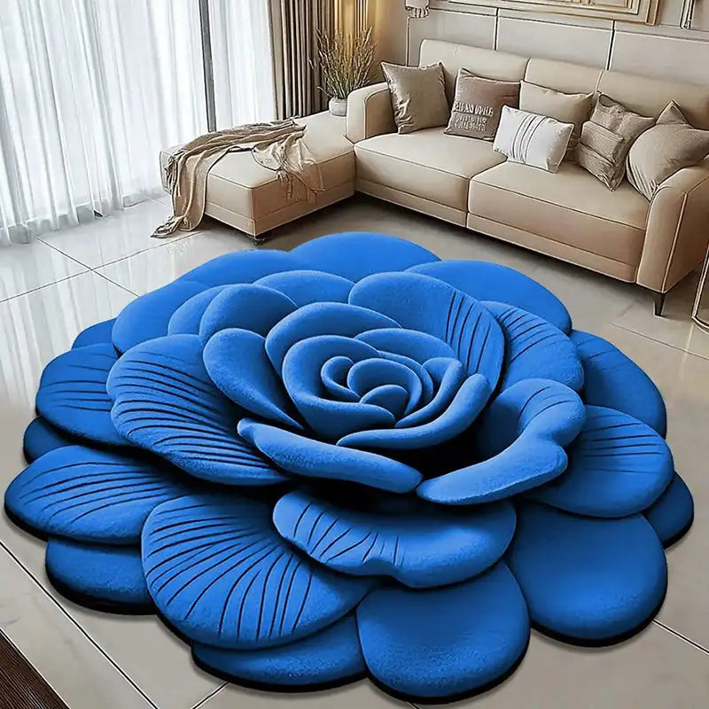 Alien Floral Plush & Diatomaceous Earth Floor Mat Bathroom Absorbent Anti-slip 3D Fresh Flower Pattern Door Mats Dirt-resistant